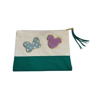 NWT Mickey Mouse-Inspired Canvas Zipper Pouch With Tassel (Magic Band Bag)